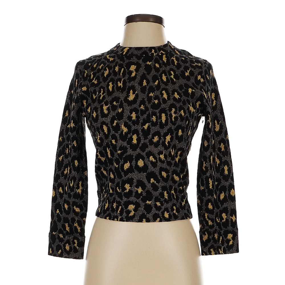 Marc Jacobs Leopard Print Long Sleeve Wool Sweater